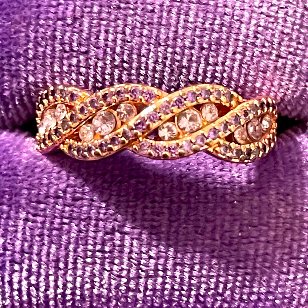 Ring Bomb Party RBP Rose Gold Amethyst Band Sz7 NWOT